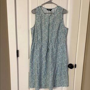 Floral Blue Sleeveless Dress